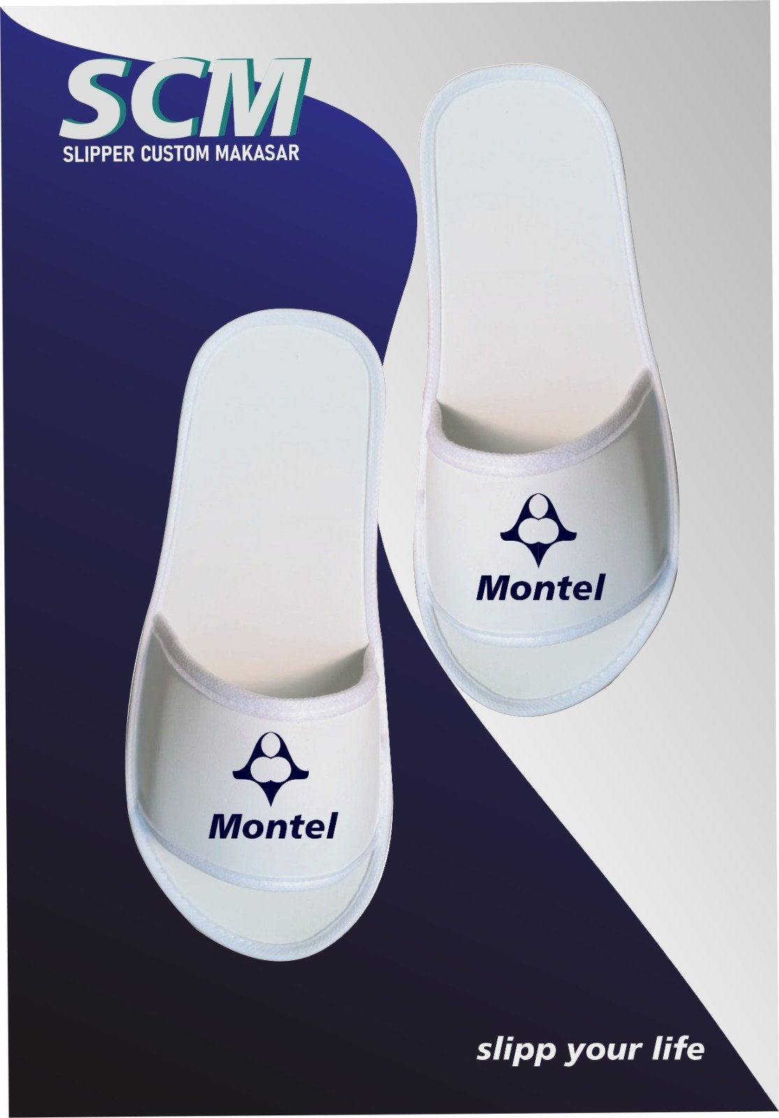 Custom emboss hotel slipper